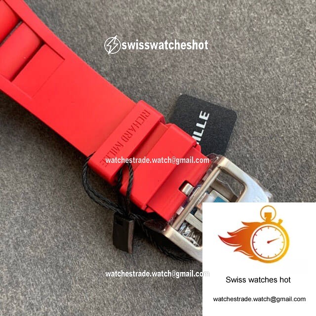 Richard Mille RM055 KV Factory V2 Red Rubber Strap 6