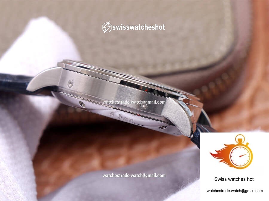 Glashutte Senator Moon Phase 1-36-04 V9 Factory Blue Leather Strap 6
