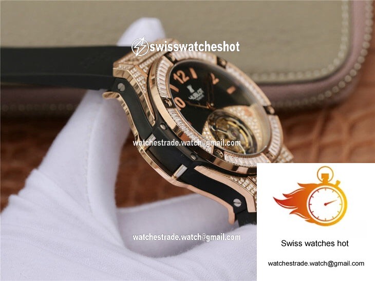 Hublot Big Bang Tourbillon Rose Gold Diamond Black Dial 6