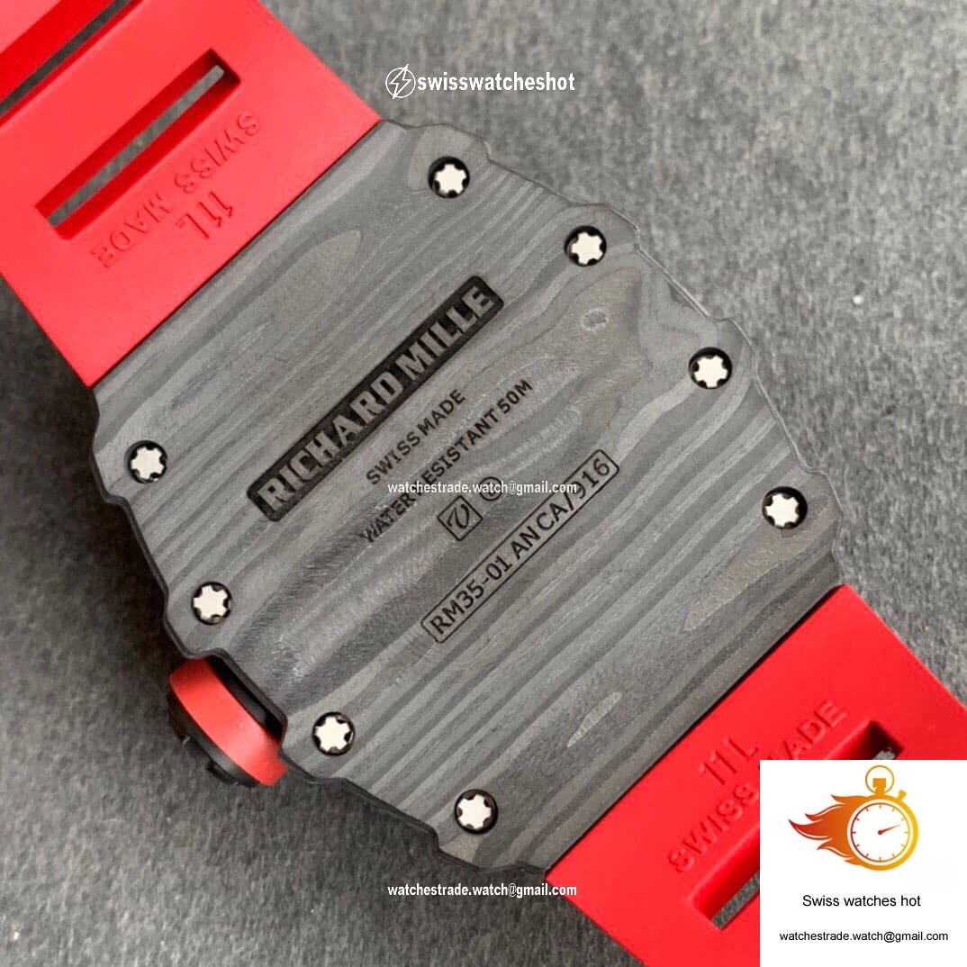Richard Mille RM35-01 KV Factory Carbon Fiber Red Strap 6
