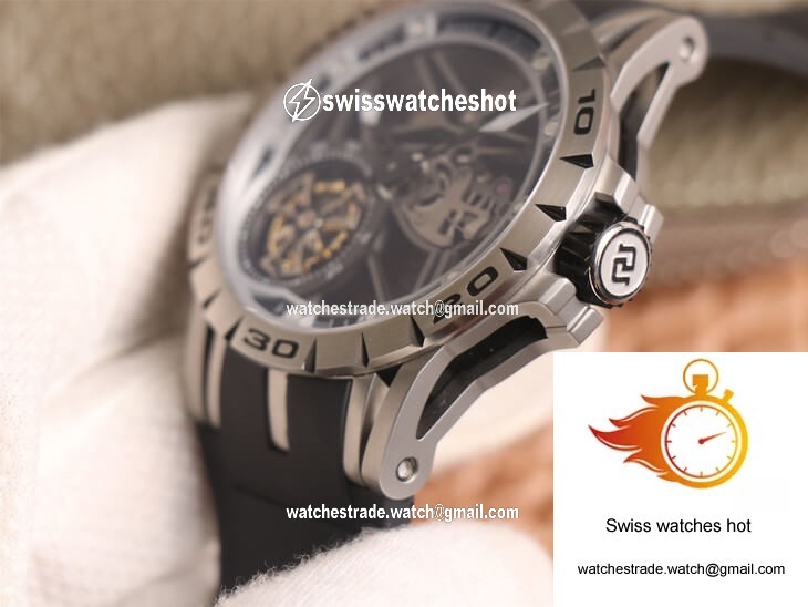 Roger Dubuis Excalibur Spidr RDDBEX0479 JB Factory Tourbillon Skeleton Dial Black Strap 6