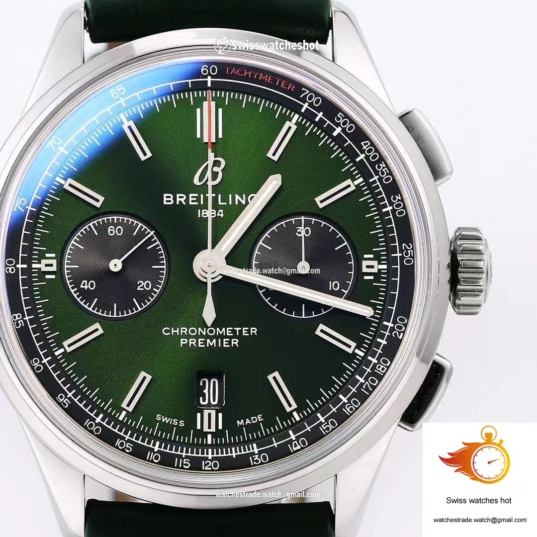 Breitling Premier B01 Chronograph AB0118A11L1X1 GF Factory V2 Green Dial 6
