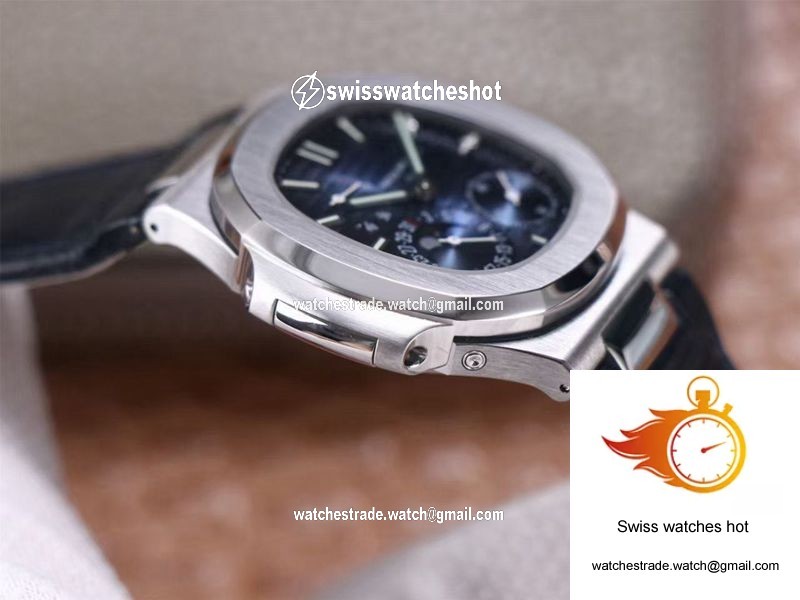 Patek Philippe Nautilus 5712/1A-001 PF Factory Blue Dial Leather Strap 6