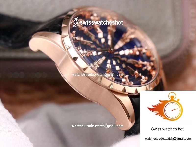 Roger Dubuis Excalibur RDDBEX0684 ZZ Factory Rose Gold Blue Dial 6