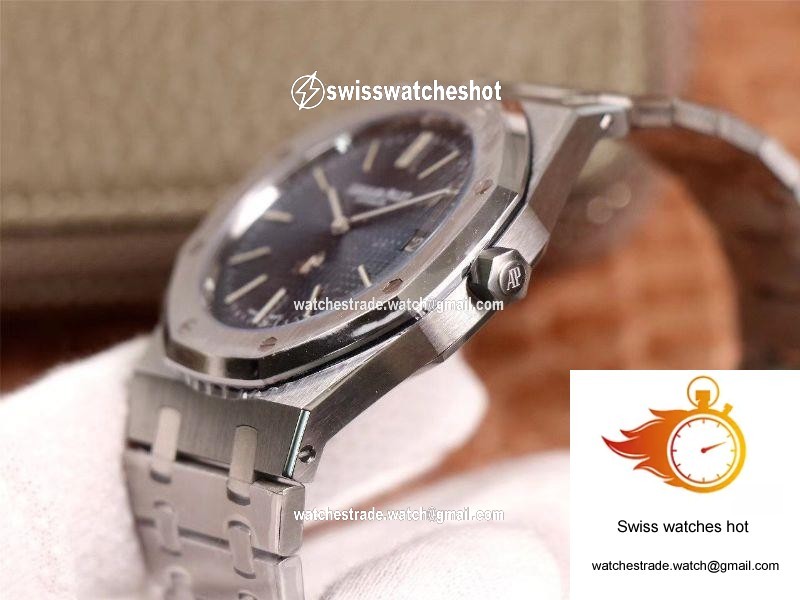 XF Factory Audemars Piguet Royal Oak JUMBO Extra-thin 15202ST.OO.1240ST.01 Stainlless Steel Cufflinks Blue “TAPISSERIE” Pattern 6
