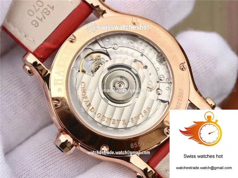 Chopard Happy Sport 36MM Automatic Rose Gold Diamonds YF Factory 274808-5001 Rad 6