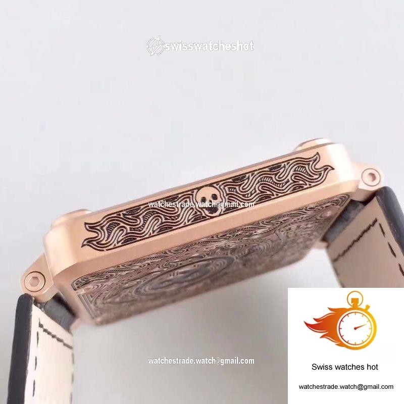 Bell & Ross BR 01 Skull Bronze Rose Gold and Black Dial 6