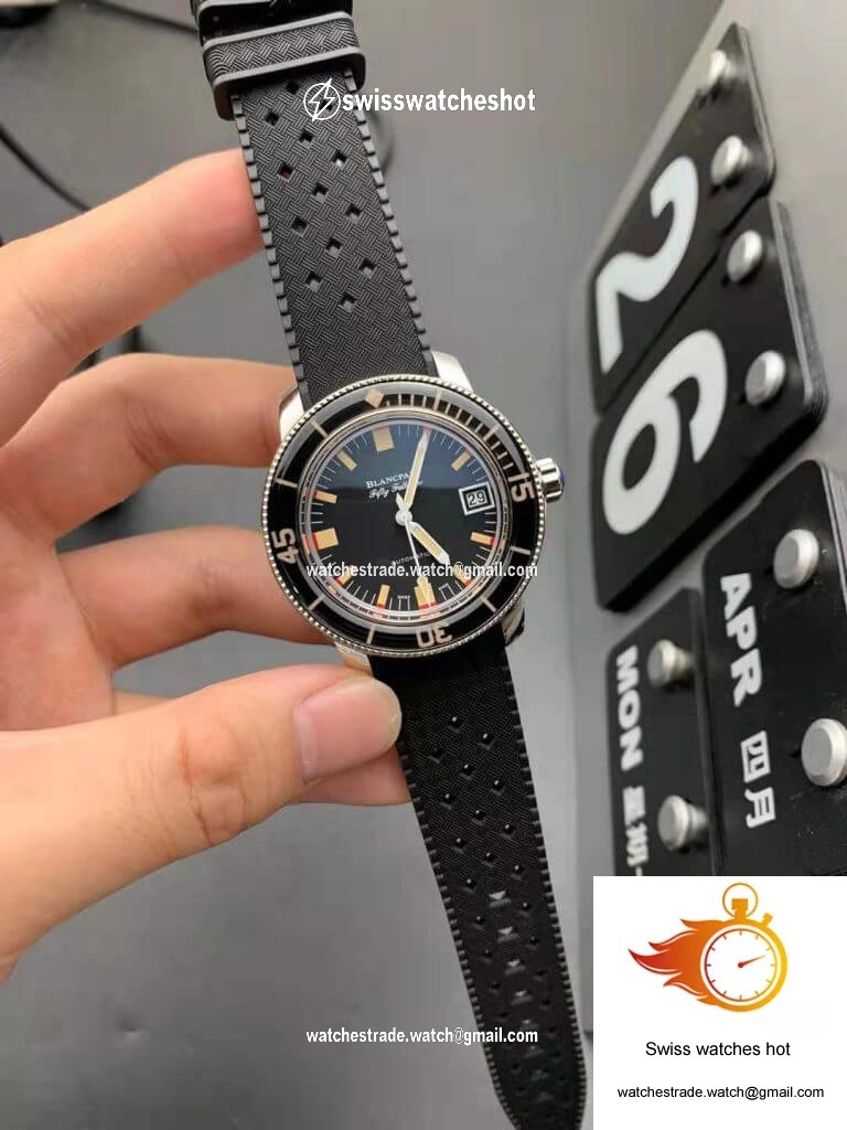 Blancpain Fifty Fathoms Barakuda 5008B 1130 B52A ZF Factory Black Dial 6