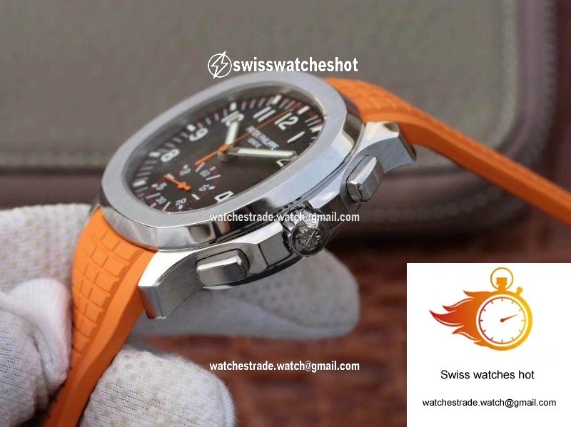 Patek Philippe Aquanaut Chronograph 5968A Orange Rubber Strap Black Dial 6