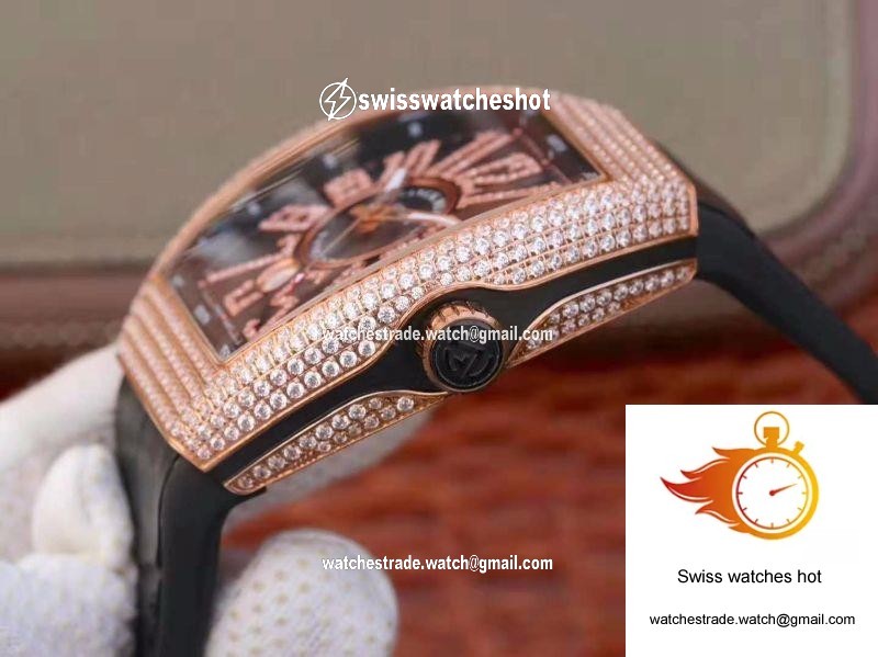 Franck Muller Vanguard 18K Rose Gold V45.SC.DT.D.NBR.CD.5N.NR Black Dial 6