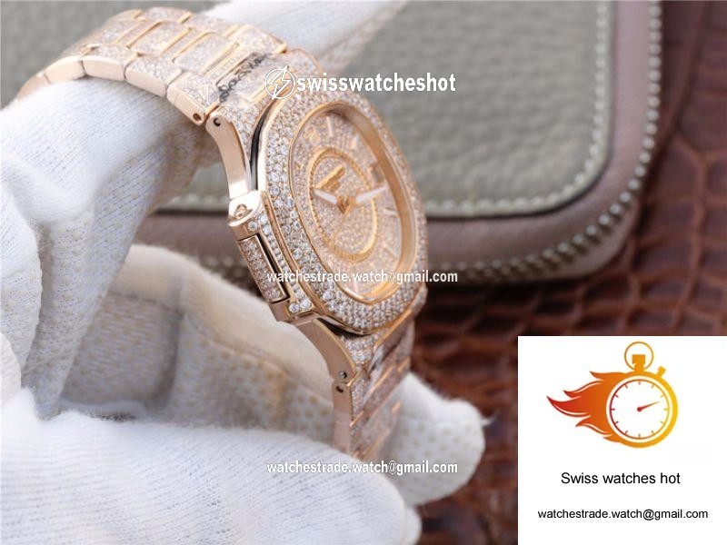 Patek Philippe Nautilus Jumbo 7021/1R-001 Full Paved Diamonds Dial 6