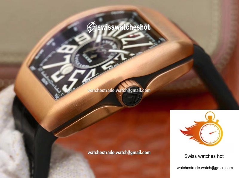 Franck Muller Vanguard V45-02 18K Rose Gold Black Dial 6
