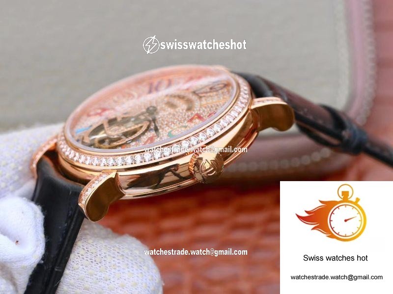 Franck Muller Round Color Dreams Tourbillon 18K Rose Gold Diamond Dial 6