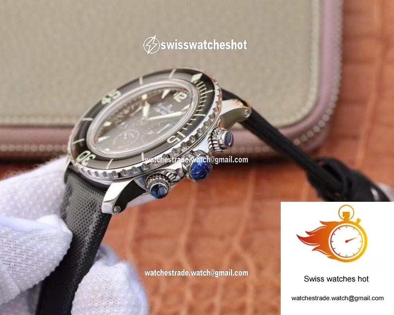 Blancpain Fifty Fathoms Chronographe Flyback 5085F-1130-52A OM Factory Black Nylon Strap Black Dial 6