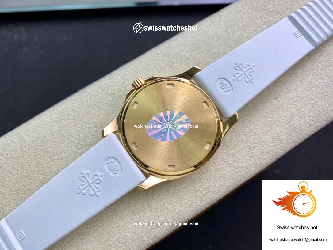 Patek Philippe Aquanaut 5067A Quartz Ladies PPF Factory Yellow Gold Diamond-set Bezel 7
