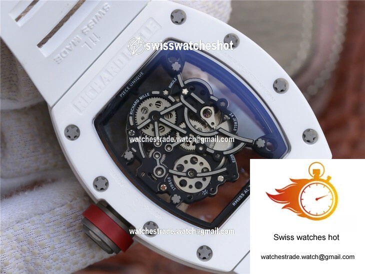 Richard Mille RM055 KV Factory Ceramic White Rubber Strap 7