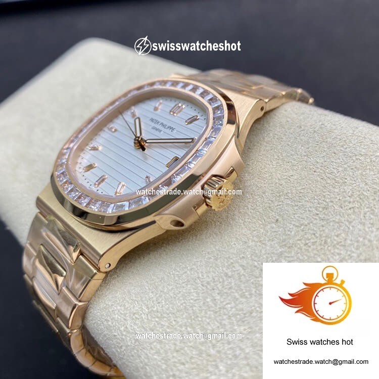 Patek Philippe Nautilus PPF Factory Rose Gold White Dial 7