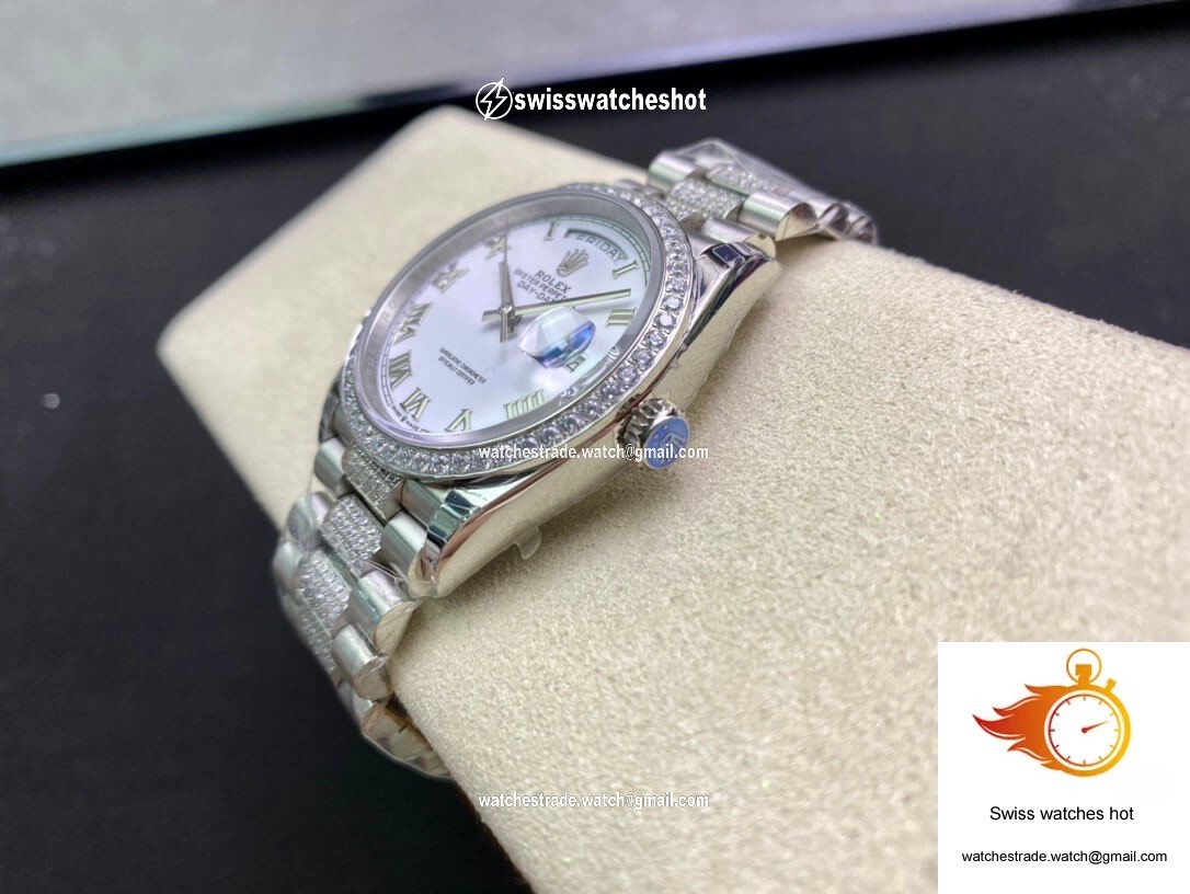 Rolex Day Date M128349RBR-0026 EW Factory Diamond-Set Bezel 7