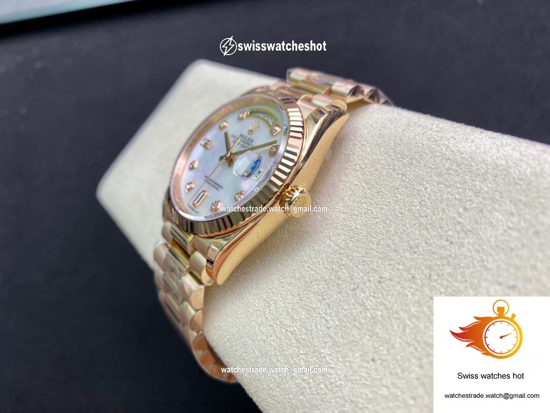 Rolex Day Date M128235-0029 EW Factory White Mother-Of-Pearl Dial 7