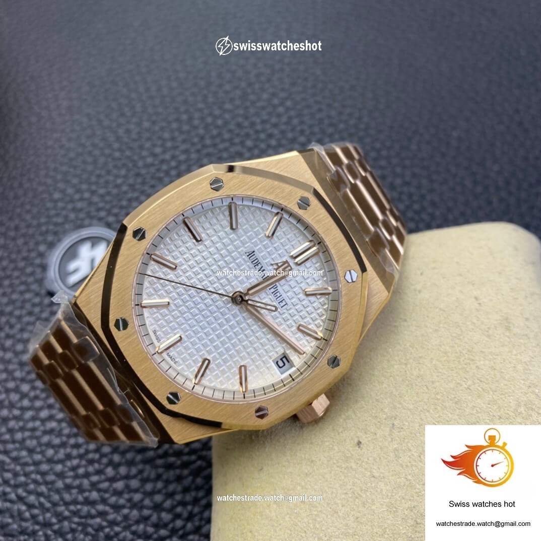 Audemars Piguet Royal Oak 15500 ZF Factory Rose Gold Version White Dial 7