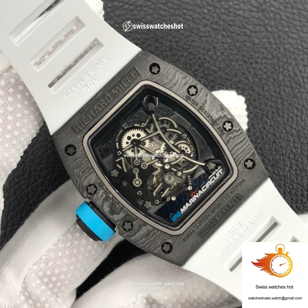 Richard Mille RM055 ZF Factory White Rubber Strap 7