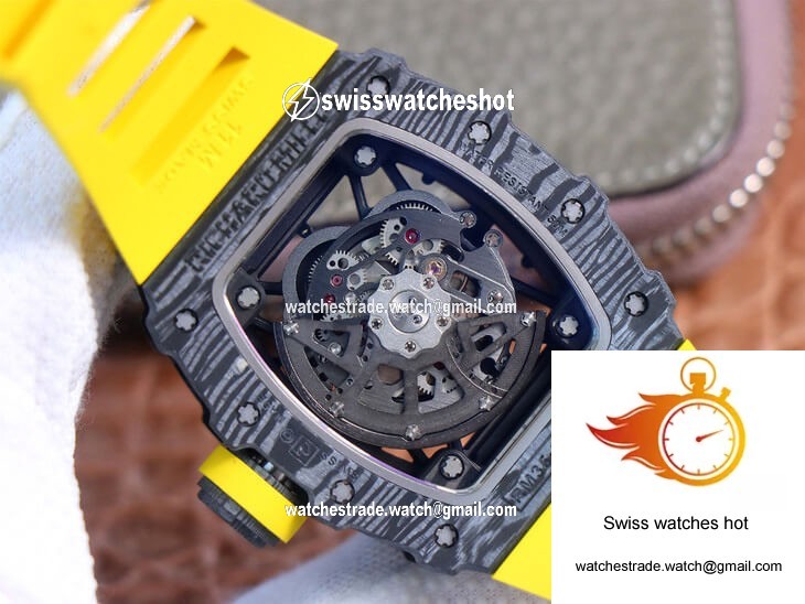 Richard Mille RM35-02 ZF Factory Yellow Rubber Strap 7