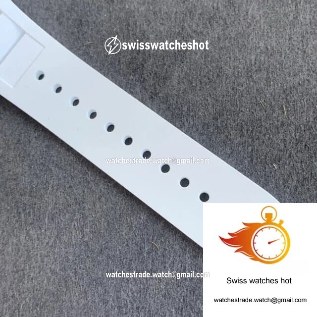 Richard Mille RM35-02 KV Factory V3 Carbon Fiber White Rubber Strap 7