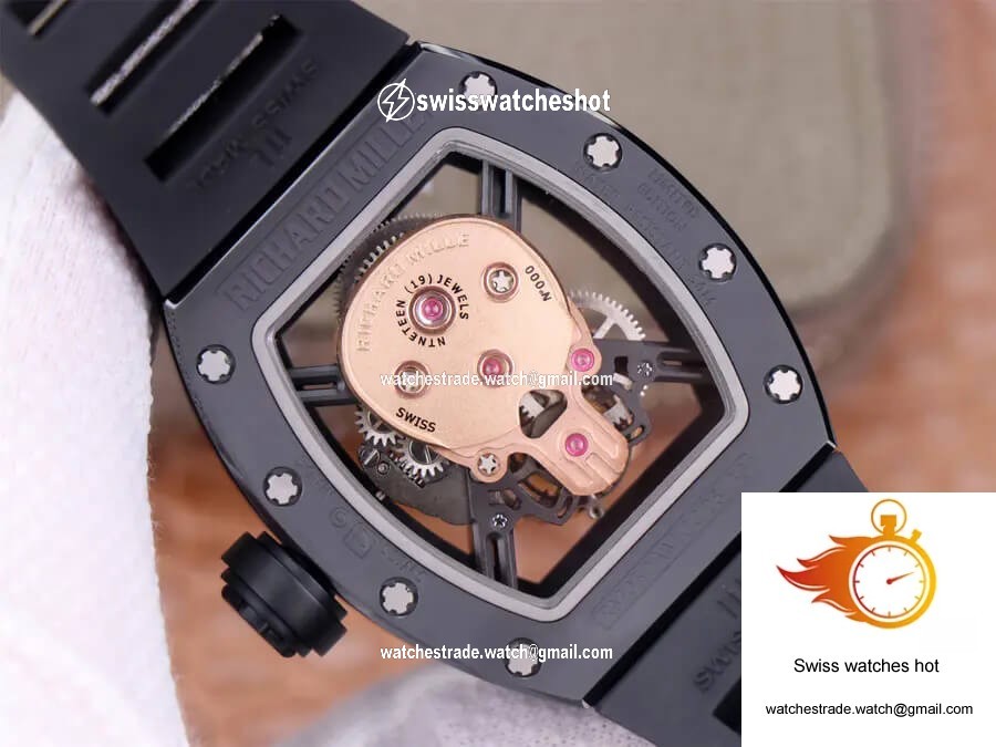 Richard Mille RM52-01 Tourbillon JB Factory Rose Gold Skull Dial 7