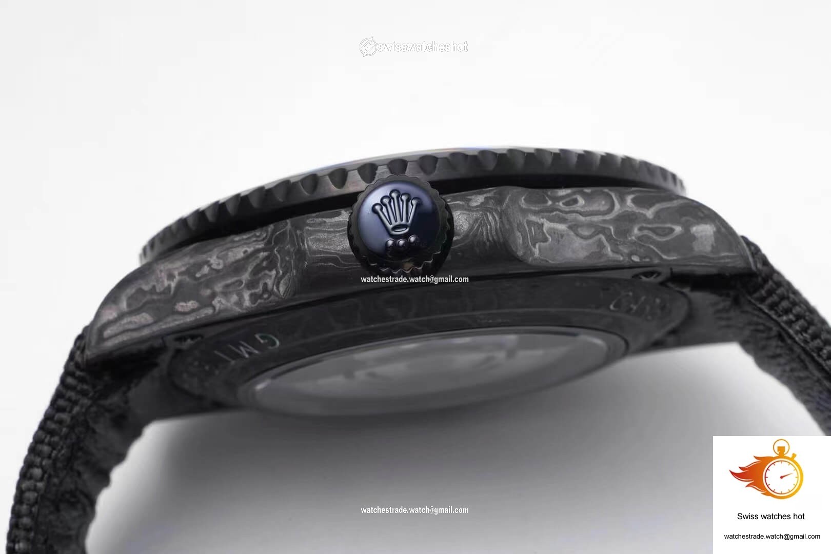 Rolex GMT-MASTER II Diw Carbon Fiber Black Fabric Strap 7