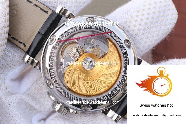 Breguet Marine 5817 Blue Dial Cowhide Strap 7