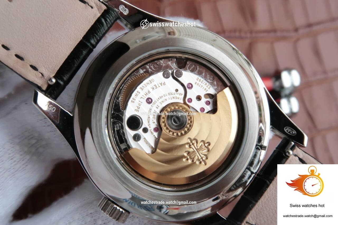 Patek Philippe Annual Calendar 5205R-001 KM Factory Black Dial Cowhide Strap 7