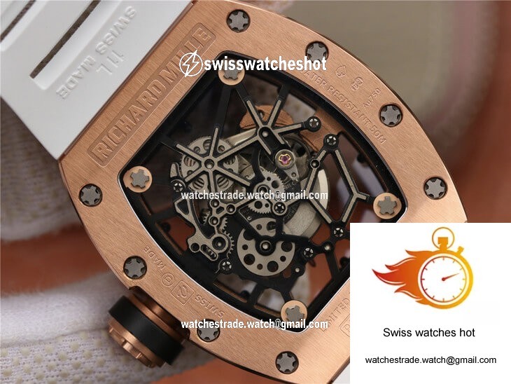 Richard Mille RM035 Americas KV Factory Rose Gold White Strap 7