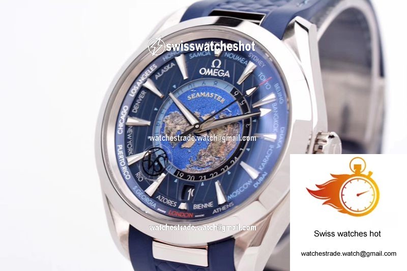 Omega Seamaster Aqua Terra GMT Worldtimer 220.12.43.22.03.001 VS Factory Blue Dial 7