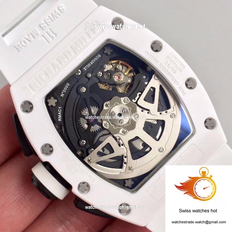 Richard Mille RM011-FM KV Factory White Ceramic Skeleton Dial 7