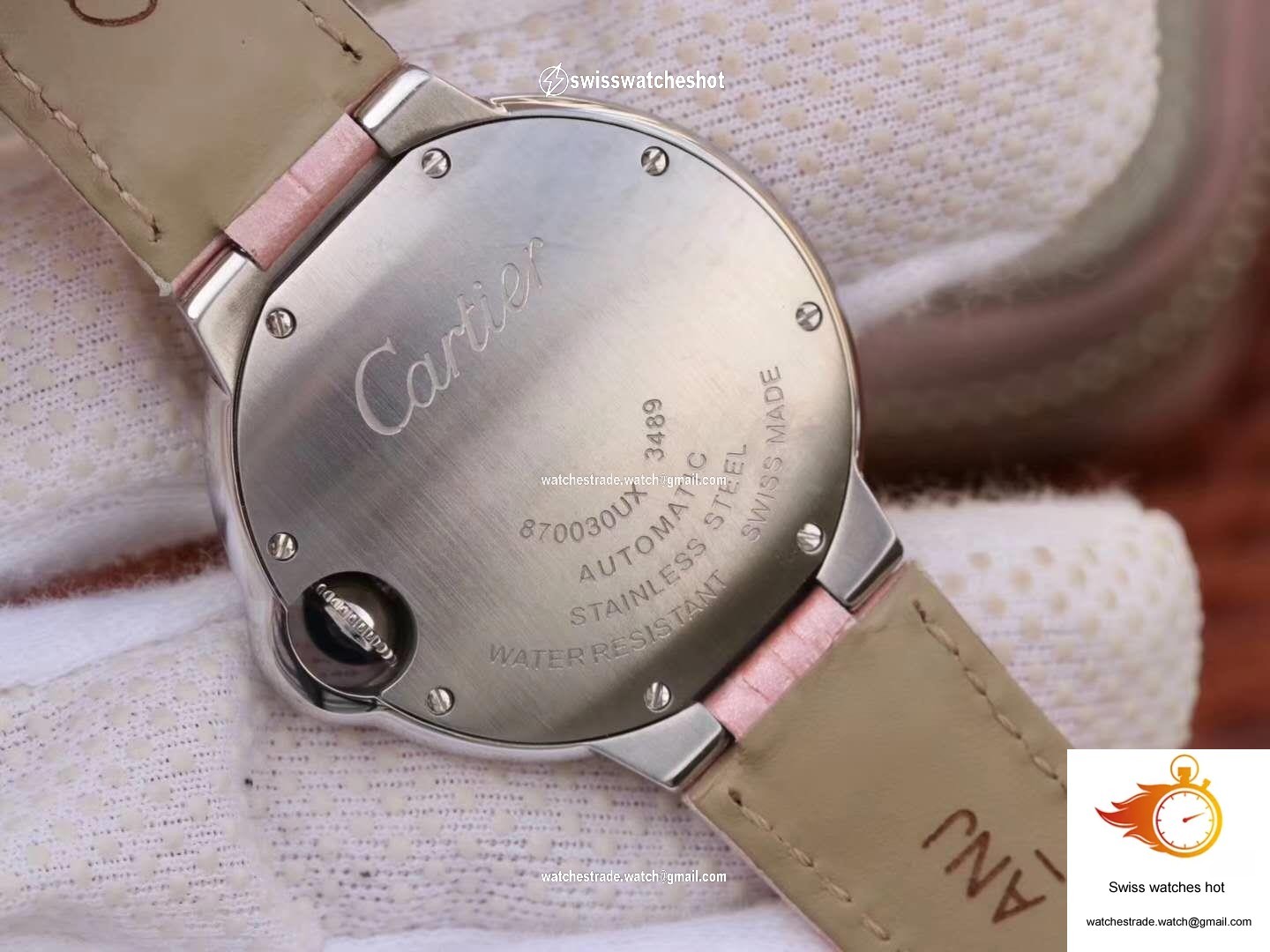 Ballon Bleu De Cartier Ladies 33MM WSBB0002 V6 Factory Pink Dial 7