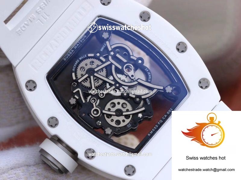 Richard Mille RM055 White Ceramic Skeleton Dial KV Factory V2 7