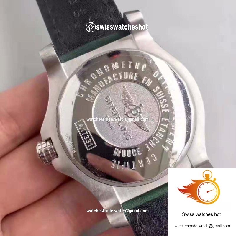 Breitling Avenger II Seawolf A1733110/BC30/435X/A20BASA.1 Green Leather Strap GF Factory Black Dial 7