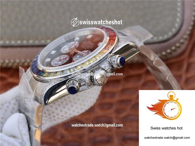 Rolex Daytona Cosmograph Rainbow 116595RBOW BL Factory Black Dial 7
