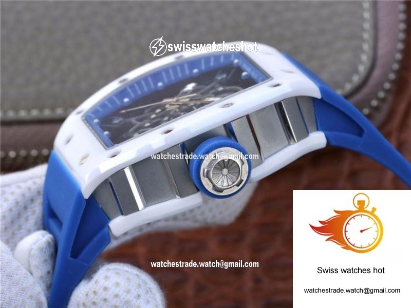 Richard Mille RM055 KV Factory White Ceramic Blue Hollow Dial 7