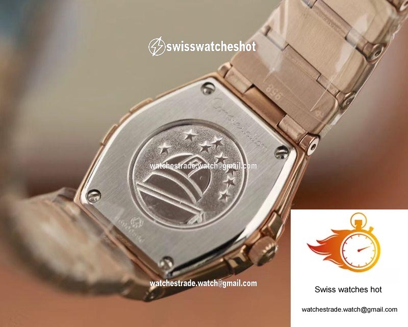 Omega Constellation Ladies 27mm TW Factory 18K Rose Gold Textured Diamond Dial 7