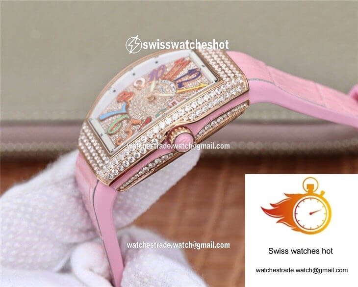 Franck Muller Vanguard Ladies ABF Factory Rose Gold Diamond-set Dial 7