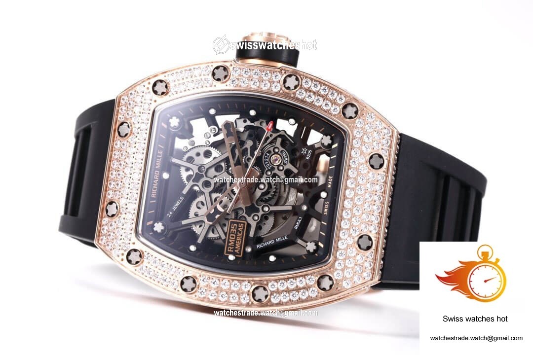 Richard Mille RM035 Americas KV Factory Diamond Skeleton Dial 7