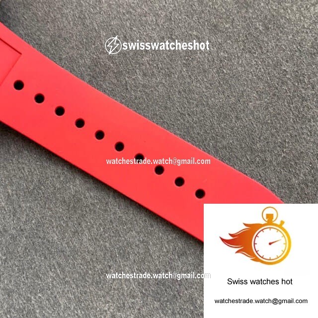Richard Mille RM055 KV Factory V2 Red Rubber Strap 7
