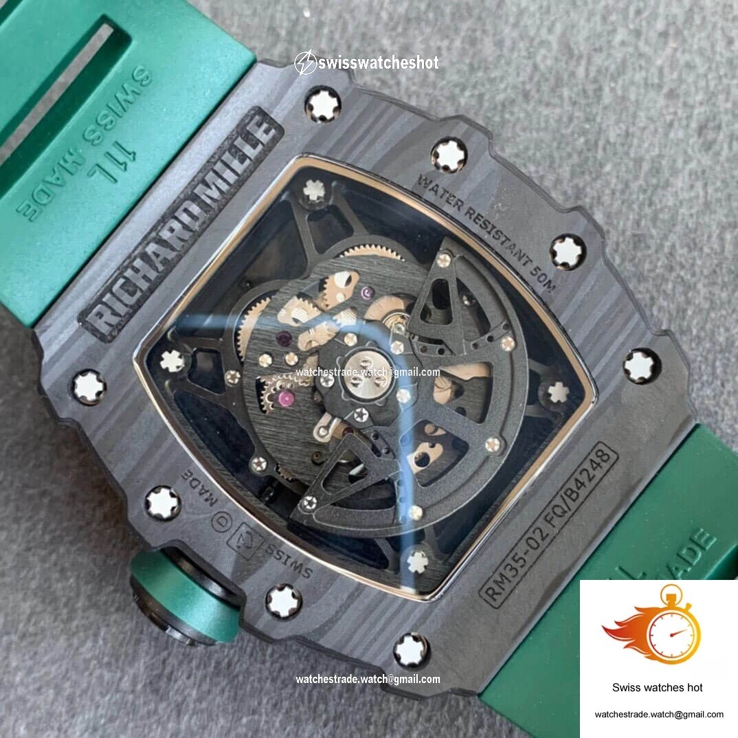 Richard Mille RM035-02 KV Factory V3 Carbon Fiber Green Strap 7