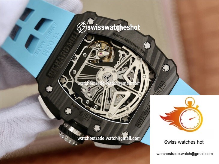 Richard Mille RM11-03 KV Factory Carbon Fiber Blue Strap 7