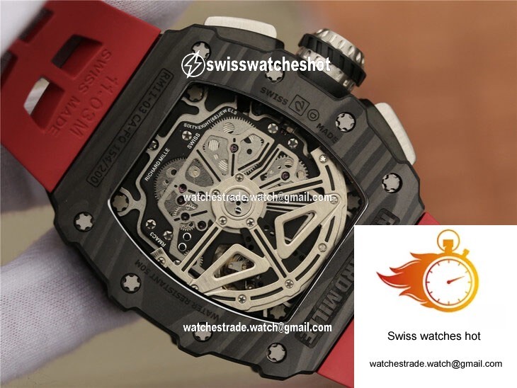 Richard Mille RM11-03 KV Factory Carbon Fiber Red Strap 7