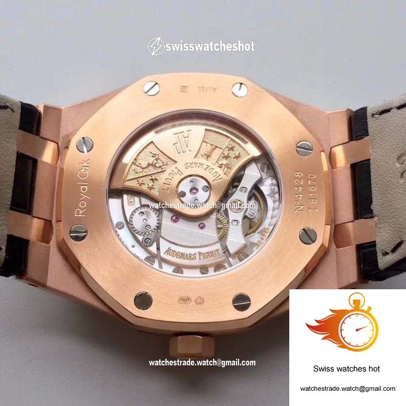 Audemars Piguet Royal Oak 15400 JF Factory Leather Strap Black Dial 7