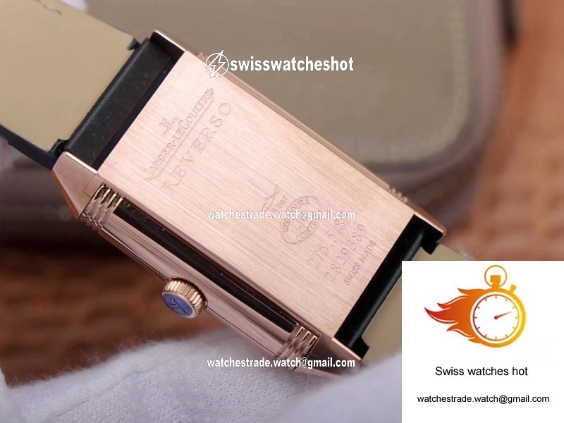 Jaeger LeCoultre Reverso Tribute Double-sided Double Time Zone Flip MG Factory Rose Gold Blue Dial 7