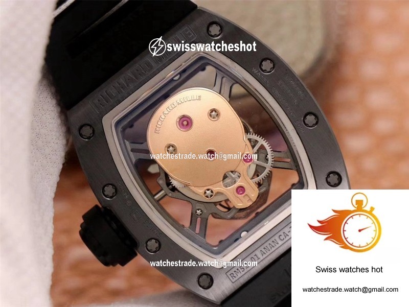 Richard Mille RM052-01 ZF Factory Black Ceramic Rose Gold Skull Dial 7