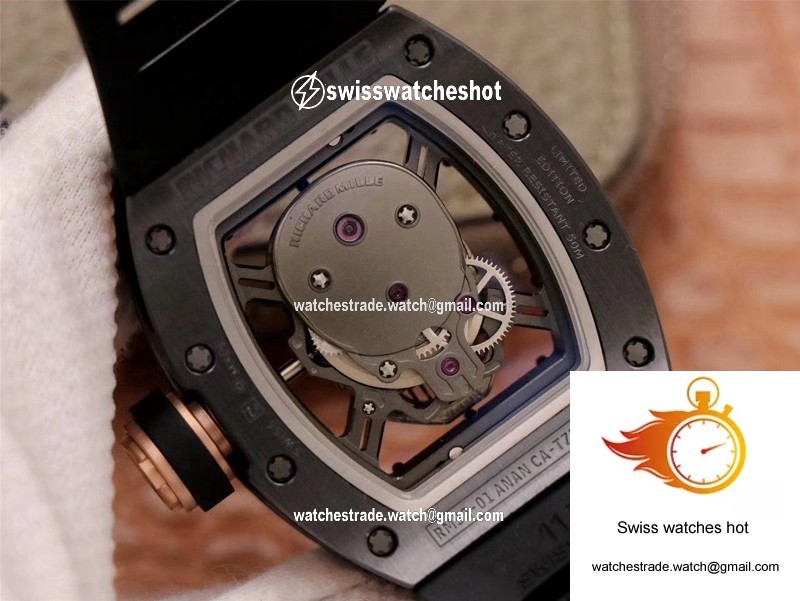 Richard Mille RM052-01 ZF Factory Black Ceramic Grey Skull Dial 7